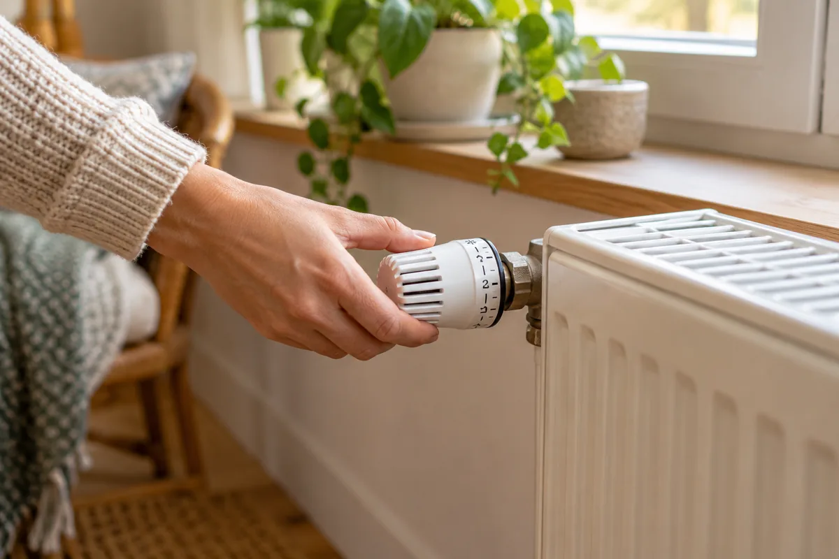 Réglage d’une vanne thermostatique de radiateur.
